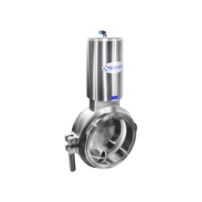 China Horizontal Fluid Control Donjoy Stainless Steel Pneumatic Powder Butterfly Valve With 316L For Powder Vacuum Environment for sale