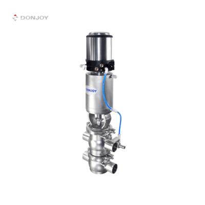 China DONJOY SS304/316L Proof General Pneumatic Sanitary Mixing Valve With CIP Cleaning SIP Overhead Sterilization For Liquid Conveying for sale