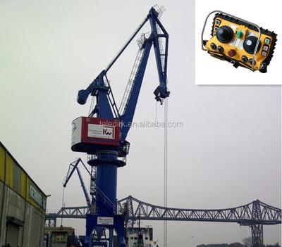 China Used for F24-60 crane industrial level luffing double crane boom and grab radio remote control for sale