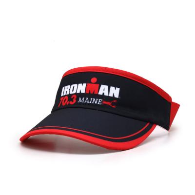 China Wholesale Custom Empty Black Stripe Embroidery Visor Golf Summer Sun Visor Red Sun Visor Hat for sale