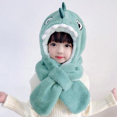 China COMMON Thickened Kids Hat And Scarf Earflap Warm Hood Hat For Winter Kids for sale