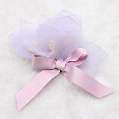 China DIY Handmade Chiffon Fabric Flower Accessories Flower Fabric Bow Hairpin Ornaments Hat Accessories for sale