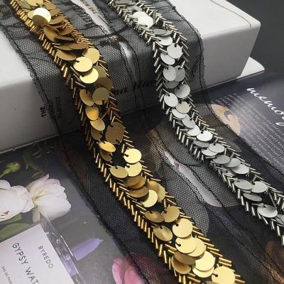 China Trendy Barcode Manufacturer Fabric Stain Pearl Sequin Tube Pearl Nail Lace Up Wedding Net Accessories DIY Handmade Stylish Shoes for sale