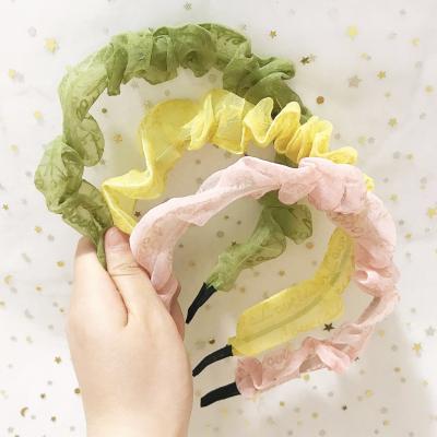 China Korean Japanese Popular Headbands CIS Pure Color Headbands New Chiffon Buckle Small Simple Fresh Main Female Popular All-match for sale