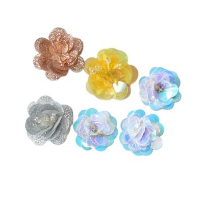 China Wholesale Handmade Bright Color Sequin Applique Patch Flower for sale