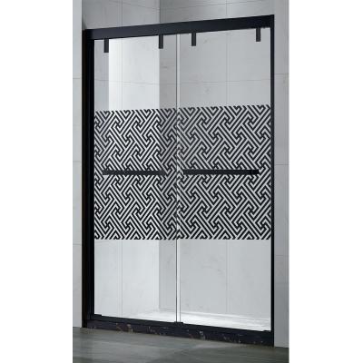 China With View Stainless Steel Matte Black Frame Double Sliding Door Shower Enclosure for sale