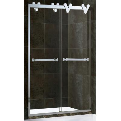 China Modern Luxury Bathroom 304SS Stainless Steel Glass Shower Enclosure Retractable Rolling Shower Screen for sale