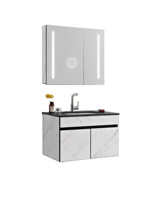 China Modern apartment white bathroom vanity with top bathroom cabinet with bathroom basin for sale