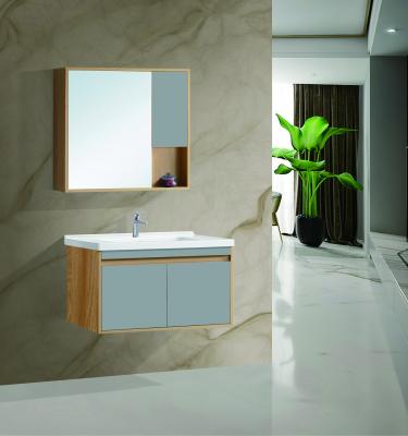 China Modern Fashion Furniture Cabinet With Mirror Melamine Bathroom Cabinet Vanity for sale