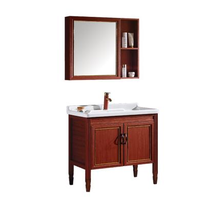 China Foshan Modern Aluminum Wash Basin Bathroom Mirror Cabinet for sale