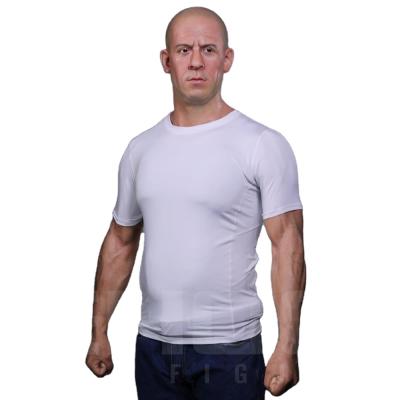 China Europe's Best Selling Life Size Man Vin Diesel Wax Movie Star Muscle Figure for sale