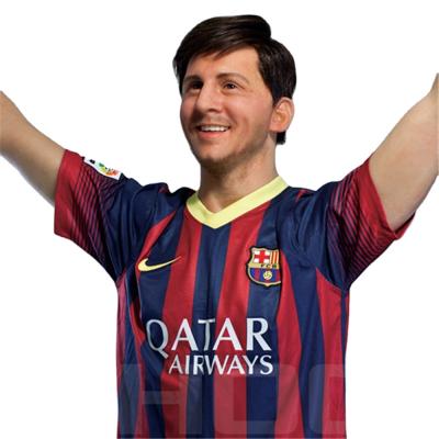 China Europe Football Star Famous Life Size Wax Figures For Lionel Messi In Arganina National Team Jersay for sale