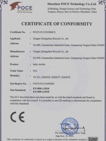 CE - Xingtai Zhongzhou Bicycle Co., Ltd.