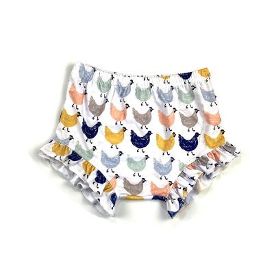 China Anti-pilling cute babies printed bummies 2021 summer clothing kids pretty defeat chicken pattern children for sale