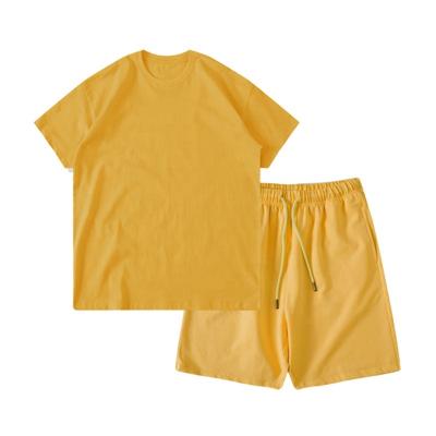 China Casual Single Boys Sportswear Tops Match Looped Fabric Two Pcs Kids Cotton Tracksuit Kids Home Wear Sets for sale