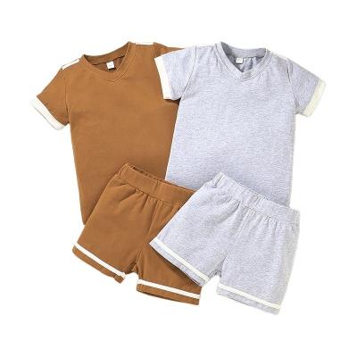 China Wholesale casual empty pajamas summer boy cotton outfits soft kids home child wear shorts sets for sale