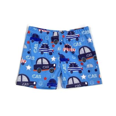 China Sustainable fashion knitted style baby boy shorts car pattern printed kids pants wholesale knit boy clothes for sale