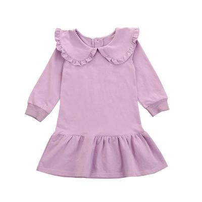 China Wholesale Breathable Little Girls Fall Dress Boutique Kids Clothing Baby Peter Pan Collars Empty Dresses for sale