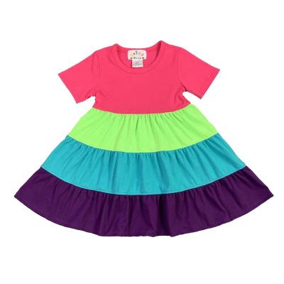 China Breathable Boutique Kids Clothes Baby Blanket Breathable Cotton Dress O-Neck Girl Soft Dresses for sale