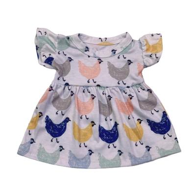 China Fashion Hot Selling 18 Inch Doll Toys Clothes Flora Print Doll Pearl Sleeves Dresses WQ913 for sale