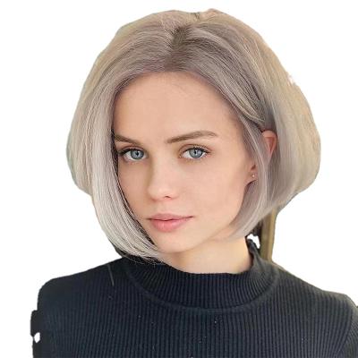 China New Water Wave Bob Wig European and American Women's Straight Hair Wig Mechanism Chemical Fiber Head Cover Short Wig Mechanism for sale