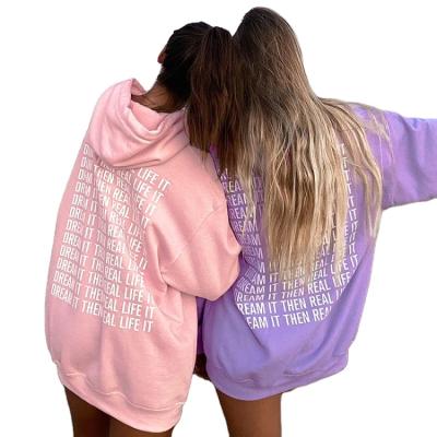 China Autumn And Winter Loose Women's Pullover Breathable Solid Color Letters Women's Hoodies for sale