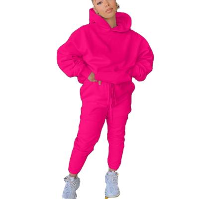 China Breathable Women's Custom Hoodies 2 Pieces Set Women Sports Hoodies And Sweatpants for sale