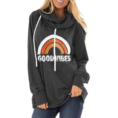 China Hot-selling Anti-wrinkle European and American women's drawstring hoodies Amazon printing loose women's Hoodies for sale