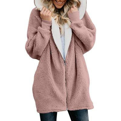 China Anti-wrinkle women's coat plush zipper hooded coat new autumn and winter loose women's comfortable warm coat for sale