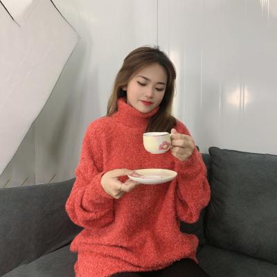 China fashion long sleeve knitted women pullover sweater fashion parride solid color custom turtle neck top plus size pullover sweaters for women for sale