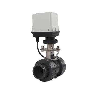 China Large Electric Actuator Home Kitchen Diameter 1 1/2in Plastic Ball Valve DN40 For Farmland Irrigation for sale