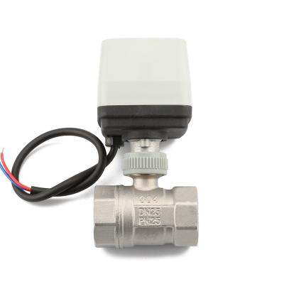 China Home Kitchen Anti-condensation DC Motor Actuator DN25 Stainless Steel 304 Two Way Valve for sale