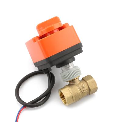 China DN15 Kitchen Ball Valve Brass Two Way Electric Electric Actuator AC110V AC220V Home for sale