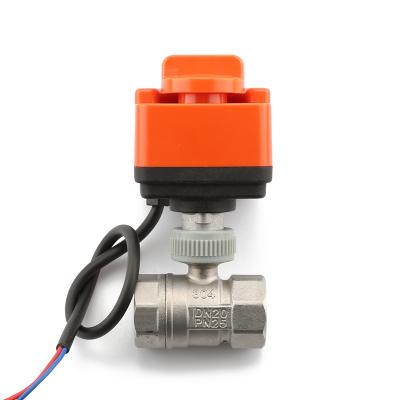 China AC110V AC220V Home Kitchen Electric Actuator With Two Way DN20 Stainless Steel Ball Valve for sale