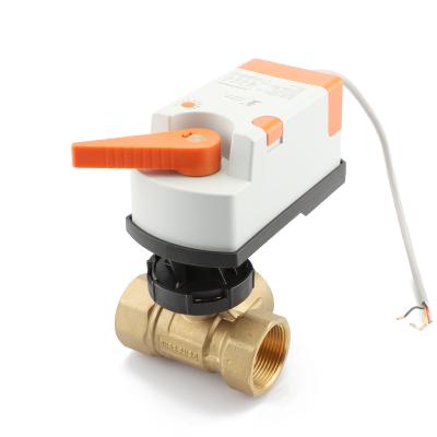 China Kitchen DN32 3 Way Home Maker Spot Brass Actuator Motorized Ball Valve Valve for sale