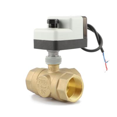 China Home Kitchen 1-1/4 Inch Three Way Brass Ball Valve With DC Motor Actuator for sale