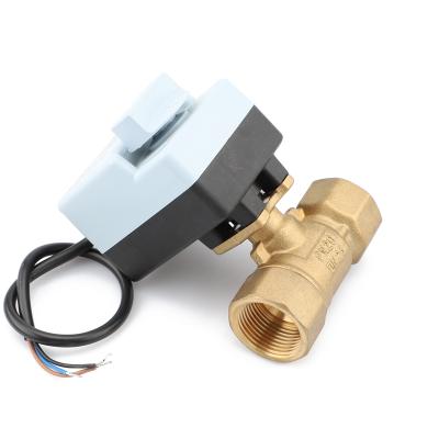 China Home Kitchen DN25 Ball Valve High Quality Two Way Brass Square Main Connection With Linear Actuator AC24V AC220V for sale