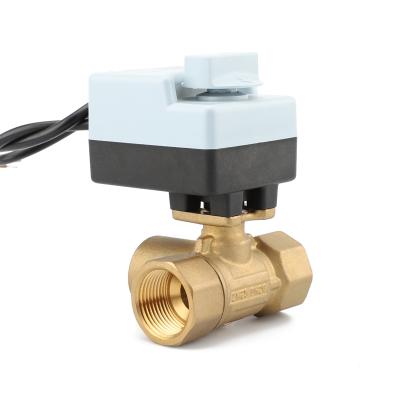 China DN25 Home Kitchen Three Way Manufacturer Sells Electric Ball Valve AC Electric Actuator for sale