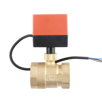 China Excellence Quality Home Kitchen DN40 2way Electric Thread Actuator Brass Ball Valve for sale