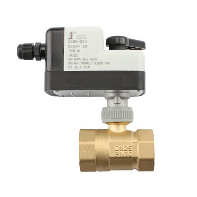 China DC12V DC24V Home Kitchen Electric Trigger Voltage With Brass Electric Ball Valve for sale