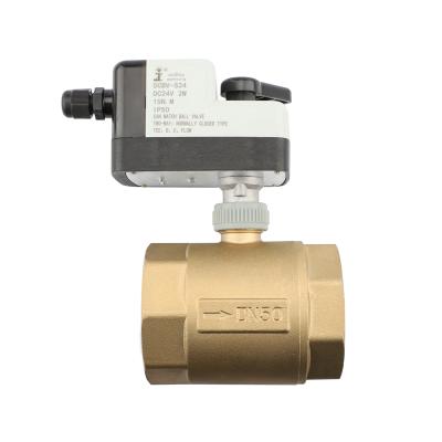 China Home kitchen manufacturers sell high quality two-way two-way electric brass DN50 ball valve and special DC12V DC24V electric actuator for sale