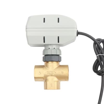 China DN20 kitchen products home three way hot selling electric shut off valve with AC24V AC110V AC220V trigger for sale