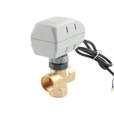 China DN20 Kitchen Electric Control Home Three Way Stop Valve With Special Actuator for sale