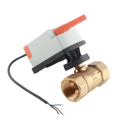 China Home Brass Kitchen Ball Valve DN40 1-1/2 Two Way AC24V AC220V Electric Actuator for sale