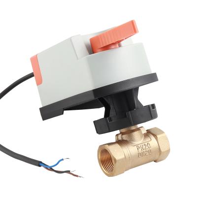 China Home Kitchen Manufacturer Selling DN20 Two Way Brass Ball Valve and AC24V AC220V Electric Actuator for sale