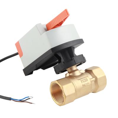 China DN25 Kitchen Two Way Ball Valve Home Brass Manufacturers Sell AC24V AC220V Electric Actuator for sale