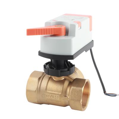 China General DN15 DN20 DN25 DN32 DN40 DN50 three way electric brass ball valve with AC24V AC220V electric actuator for sale