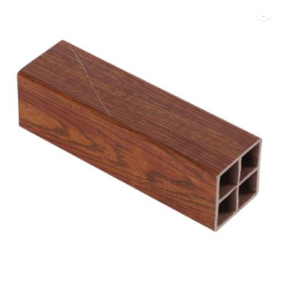 China Modern Premium Quality Interior Decoration Building Material Hollow Square Wpc Interior Timber Tube for sale