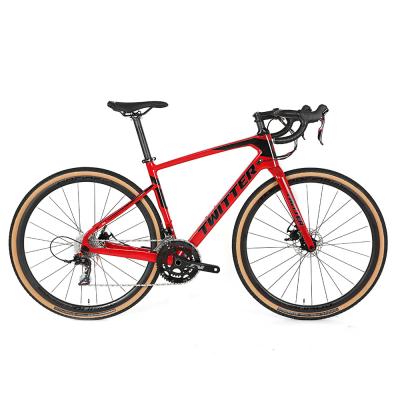 China R8.7KG ETROSPEC 22S Carbon Fibre Gravel Bike Red 700x40C Tire For Men for sale