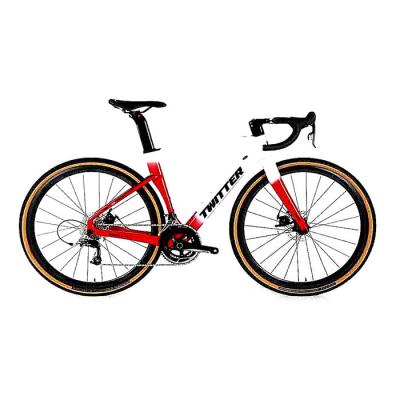 China Red 9.6KG Gravel Race Bike , 54cm Road Bike Disc Brake For Adult for sale